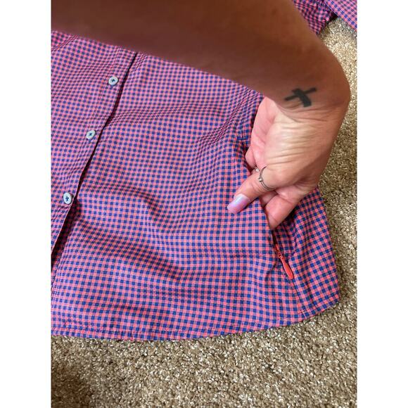 Field & Stream women's button up Nylon vented button up red/blue Nylon SZ XL - Picture 7 of 12